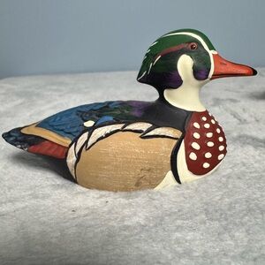 Pair of Vintage Avon 1984 Wood Duck Figure Collector Duck Series – Hand Painted